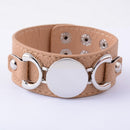 Rainbery  Monogram Leather Bracelet Fashion Jewelry Pulseras 3 Row Multicolor Leather Cuff Bracelet For Women Men