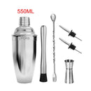 UPORS Stainless Steel Cocktail Set 550ml/750ml Cocktail Shaker Set with Muddler Jigger Bar Spoon Ice Tong Bartender Kit Bar Set