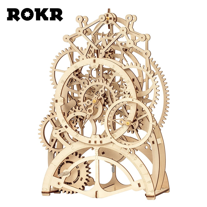 Robotime ROKR DIY 3D rompecabezas de madera engranaje mecánico Drive modelo Kit de construcción juguetes regalo para niños adultos adolescentes