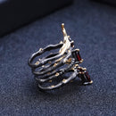 GEM'S BALLET 2.75 Karat Natürlicher Roter Granat Edelstein Fingerring 925 Sterling Silber Vintage Gothic Ringe Für Frauen Feiner Schmuck