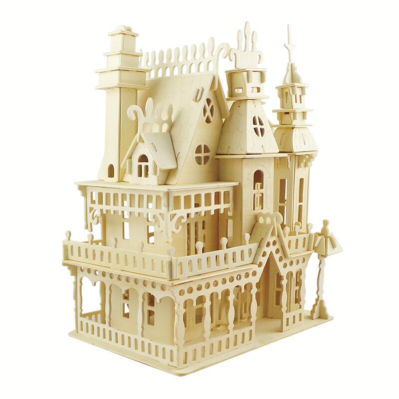 Casa de muñecas de madera muebles en miniatura juguete DIY montaje casa de muñecas mini casa de muñecas para niñas regalos niños rompecabezas 3D juguetes