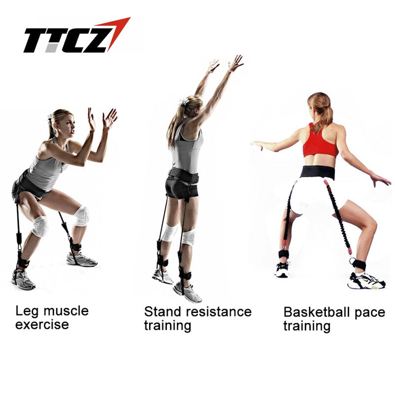 TTCZ Fitness Bounce Trainer Cuerda Banda de resistencia Baloncesto Tenis Correr Saltar Pierna Fuerza Agilidad Entrenamiento Correa equipo