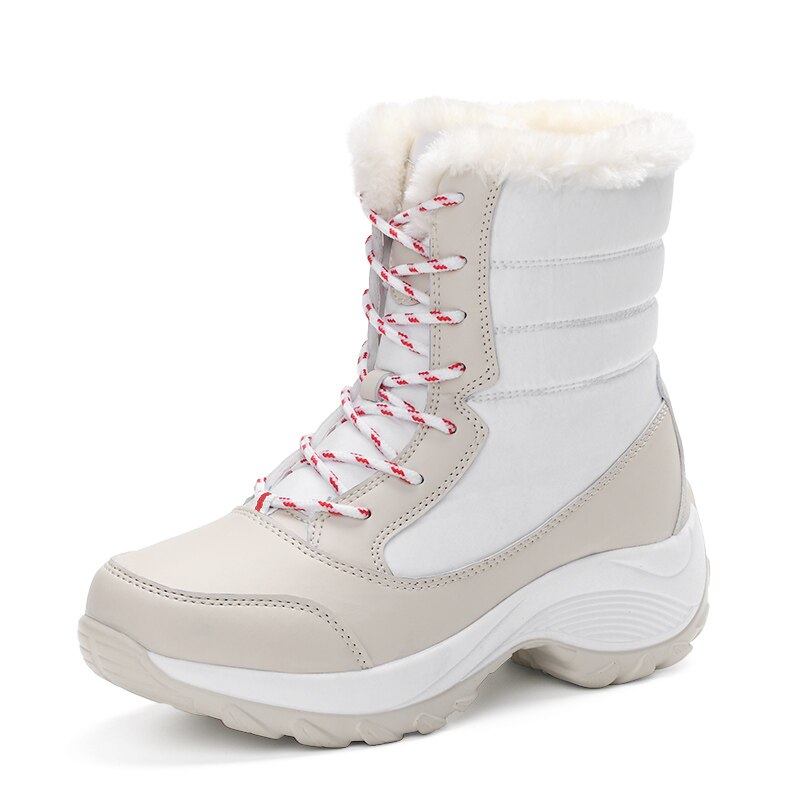 VANCAT Women Snow Boots Winter Warm Boots Thick Bottom Platform Waterproof Ankle Boots For Women Thick Fur Cotton Shoes Size 41