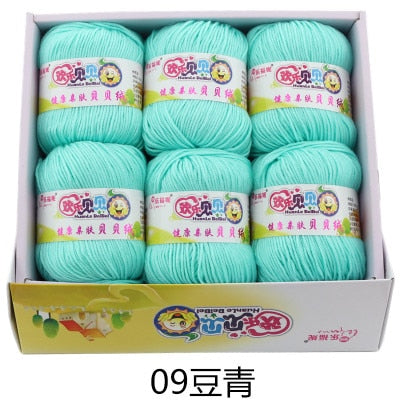 6balls/lot 73 Colors Milk Cotton Yarn Baby Wool Yarn DIY Knitting Children Sweater Hat Hand Knitted Yarn Knit Blanket Crochet