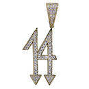 Fashion 14 Letters Iced Out Pendant & Necklaces Men Women Zircon Hip Hop Chains Jewelry Gold Silver Color Charms For Gifts