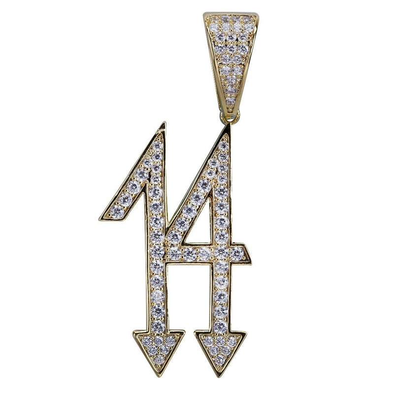 Fashion 14 Letters Iced Out Pendant & Necklaces Men Women Zircon Hip Hop Chains Jewelry Gold Silver Color Charms For Gifts