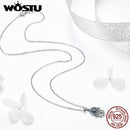 WOSTU Plata de Ley 925 auténtica mano de Fátima Hamsa colgante gargantilla collar para mujer bisutería de moda regalo de joyería CQN264