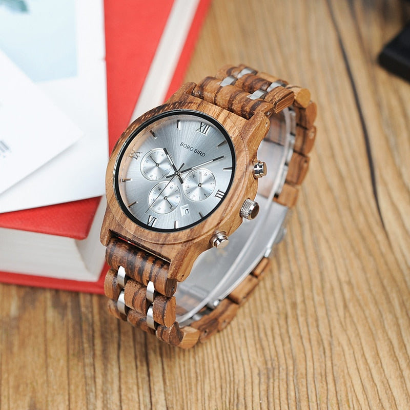 BOBO BIRD L-P19 High Quality Fashion Top Luxury Brand Sport Watches Wood Men Designer Quartz Orologio OEM Hombres Relojes