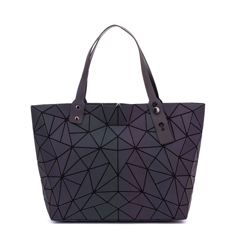 Neue Luminous Messenger Bags Frauen Bao Bag Diamond Tote Geometry Umhängetaschen Nachtleuchtende Laser Plain Folding Bag Handtaschen bolso