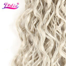 Lydia para mujer, tejido rizado sintético, 3 paquetes/lote, 18 "-22", Color natural, mechones de cabello ondulado gris plateado, extensiones de cabello Jerry Curl