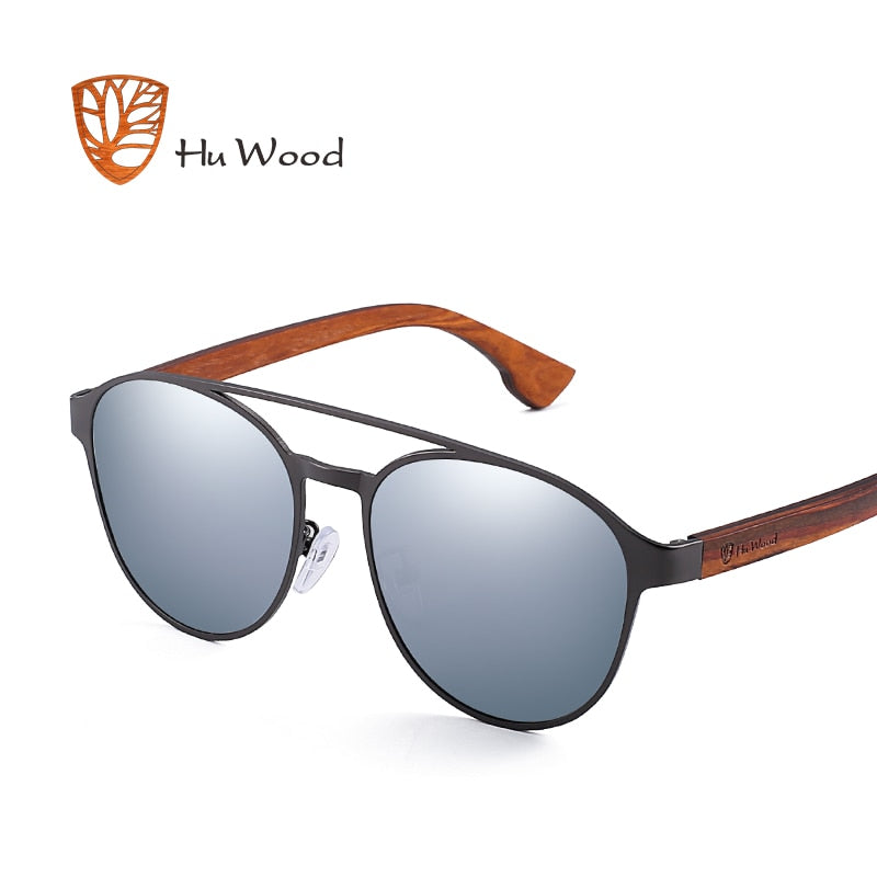 HU Wood Polarized Sunglasses wooden Spring Hinge Stainless Steel Frame woman sun glasses for men Lens UV400 protection GR8041