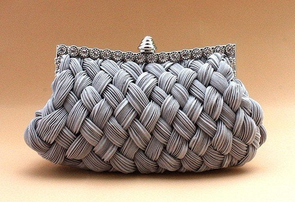 Hot spring Evening bag weave clutch bags woman handbag Silk Elegant Dinner Ladies&