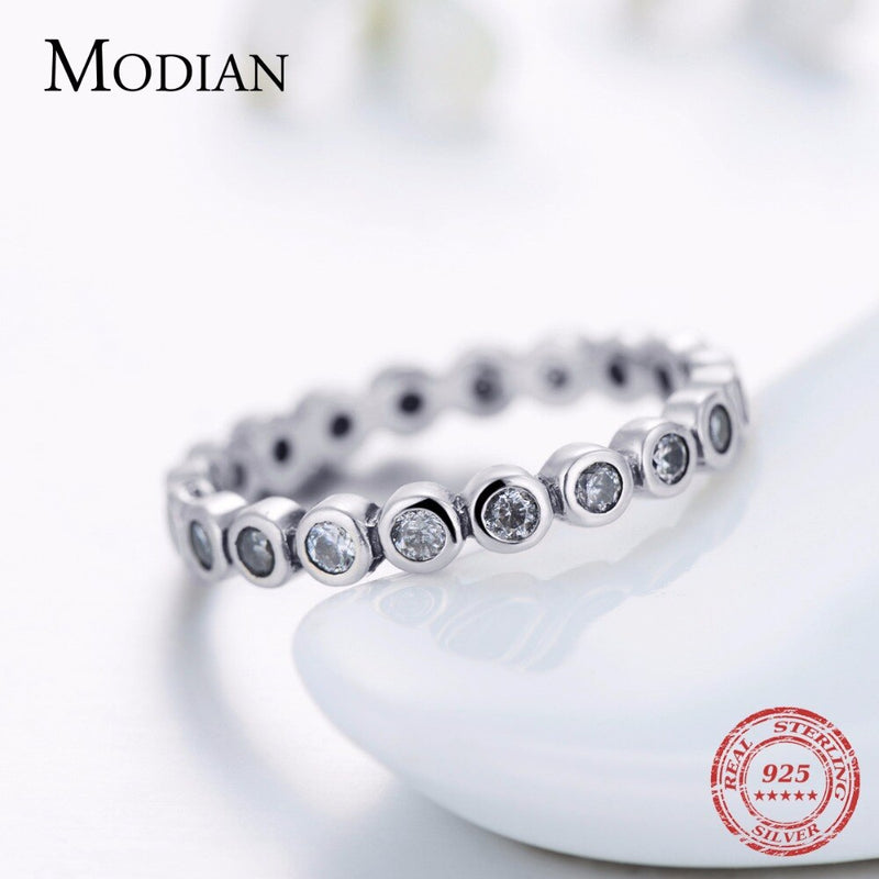 Anillo de dedo Starshine de plata de ley 925 sólida Original de lujo de alta calidad, joyería auténtica para mujer, regalo de boda