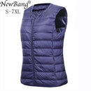 NewBang Brand 6XL 7XL Large Size Waistcoat Women's Warm Vest Ultra Light Down Vest Women Portable Sleeveless Winter Warm Liner
