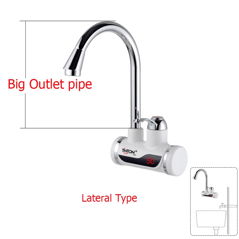 TINTON LIFE Instant Tankless Electric Hot Water Heater Faucet Kitchen Instant Heating Tap Water Heater with LED EU Plug