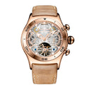 Reef Tiger/RT Sport Watch For Men Skeleton Luminous Watch Year Month Date Day Rose Gold Automatic Watches RGA703