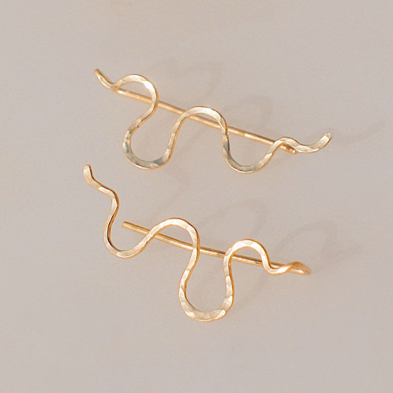 925 Silver Ear Climber Earrings  Handmade Jewelry Gold Filled Jewelry Punk Oorbellen Boho Minimalist Piercing Earrings