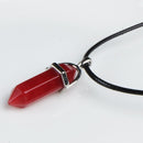 LFPU Natural Stone Pendant Bullet Shape Healing Point Crystal Stone Pendant Necklace Women Jewelry