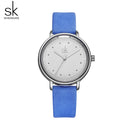 Shengke Simple Watch For Women Brown Retro Leather Relogio Feminino Top Brand Women&