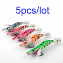 5pcs/lot Multicolor Squid Hooks Fishing Lure Squid Jigs Jibioneras Size 3.0
