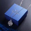 EUDORA 100% 925 Sterling Silver Tree of Life Pendant Necklaces with AAA Zircon Women Fashion Jewelry Gift For Girl Birthday D170