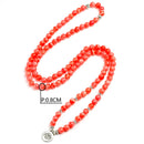 Cuentas de piedra de rodocrosita pulsera de mujer Yoga Lotus Tree Life Charm Wing Mala collar joyería regalo hecho a mano