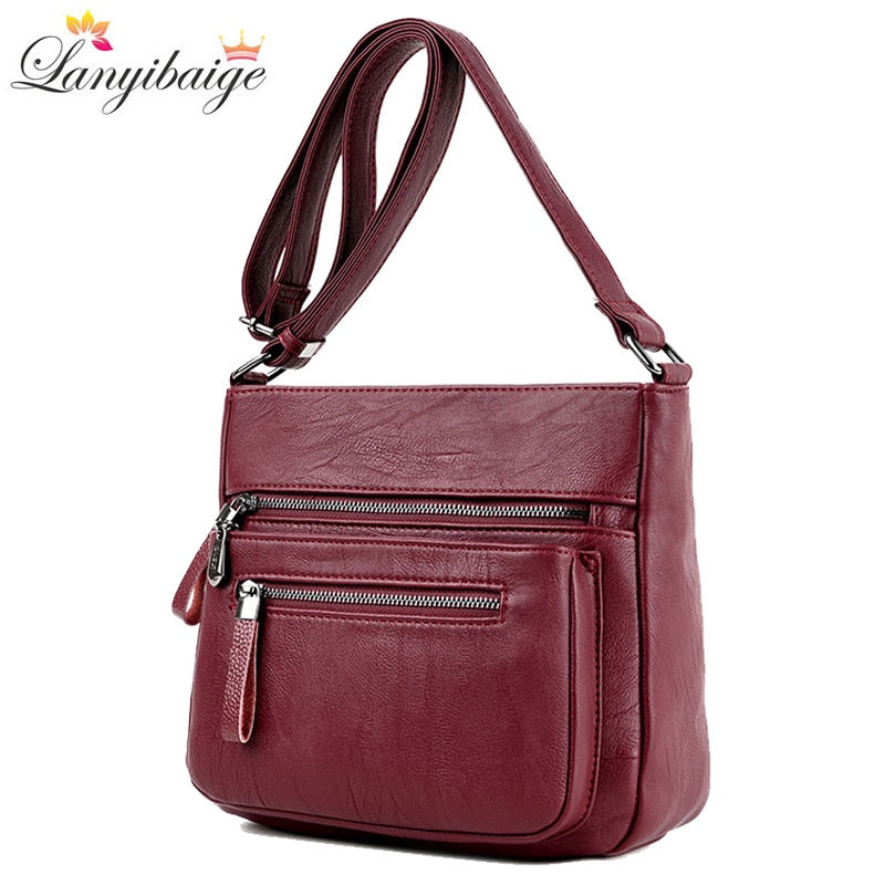 Hochwertiges Leder Umhängetaschen für Frauen 2021 neue Luxus-Designer-Umhängetasche Freizeit-Einkaufstasche für Lady Messenger Bags