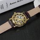 Ganador de la mejor marca, reloj mecánico informal de acero inoxidable a la moda de lujo para hombre, reloj de cuerda manual con esqueleto para hombre, reloj de pulsera