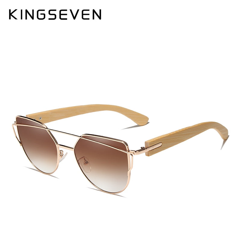 KINGSEVEN, gafas de sol de madera hechas a mano para hombre, gafas de sol de bambú para mujer, diseño de marca, gafas de madera originales, gafas de sol masculino