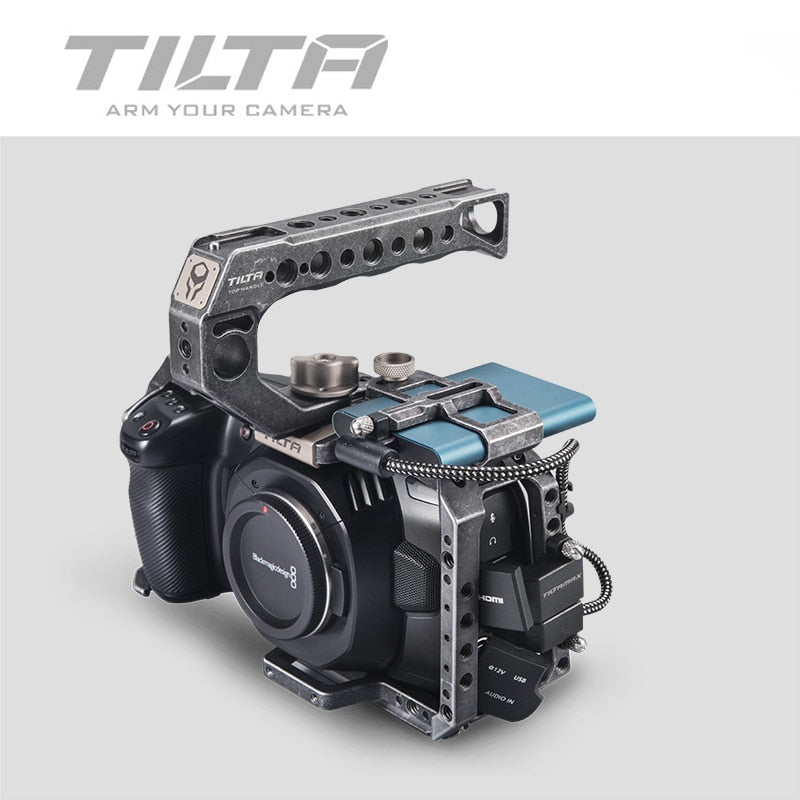 Tilta BMPCC 4K 6K Cage TA-T01-BG Táctico terminado o Grey Full Cage SSD Drive Holder Mango superior para BlackMagic BMPCC 4K 6K