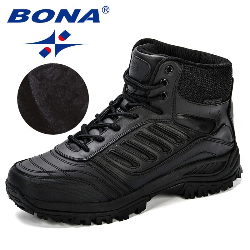 BONA Herren Wanderschuhe Mid-Top Spaltleder Outdoor Sneaker Herren Bequeme Trekkingstiefel Herren Trail Camping Klettern Jagd Sneakers