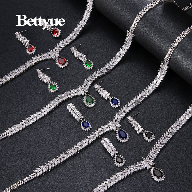 Bettyue Charming Fashion Elegance Cubic Zircon Multicolor Europe And America Style Wholesale Jewelry Sets Women Noble Ornament