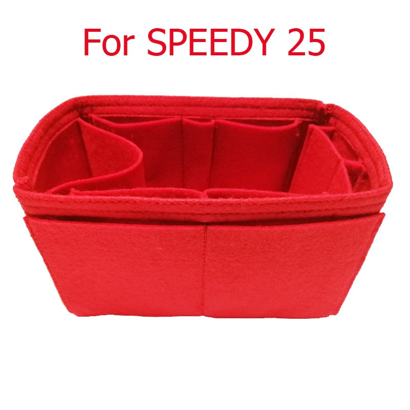 SPEEDY 25 30 35 Felt Cloth Insert Bag Organizer Makeup Handbag Organizer Travel Inner Purse Portable Cosmetic Bags Never Full