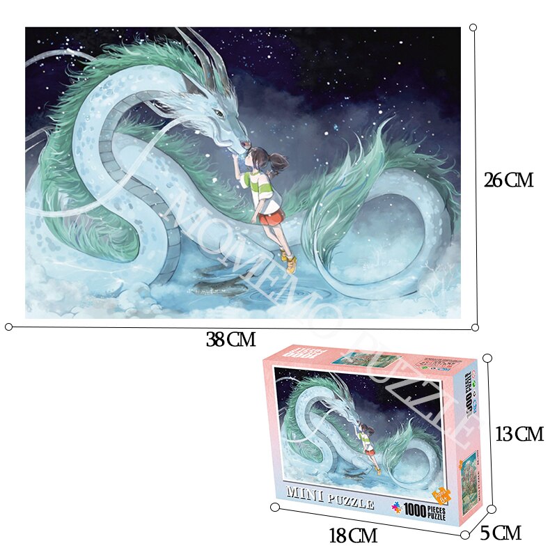 MOMEMO Spirited Away Jigsaw Puzzles for Adults Cartoon Puzzle Anime Wooden Puzzle 1000 Pieces Adult Kids DIY Educational Toys