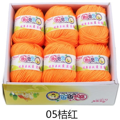 6balls/lot 73 Colors Milk Cotton Yarn Baby Wool Yarn DIY Knitting Children Sweater Hat Hand Knitted Yarn Knit Blanket Crochet