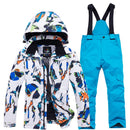 Thermal Kids Ski Suit Boys Girls Ski Jacket Pants Set Windproof Waterproof Snowboarding Jacket Winter Children Skiing Suits Snow