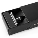 Qshave Men Manual Shaving Razor Classic Safety Razor Black Handle Double Edge Blade Stainless Steel Metal with 5 blades as gift