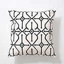 Home Decor Embroidered Cushion Cover Black White Abstract Geometric Canvas Cotton Square Embroidery Pillow Cover 45x45cm