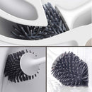 Silicone Toilet Brush With Holder Set Plastic Toilet Bowl Brush Wall-mounted or Floor-Standing Bathroom Toilet Cleaning Brush
