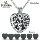 Eudora 20mm Lava Necklace Pendant Heart Volcanic Stone Tree of life Cage Pendant Necklace For DIY Essential Oil Perfume KFC10N20
