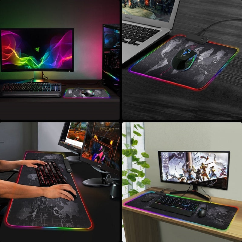 RGB Mouse Pad Gaming Mouse Pad Gamer Large Mouse Mat Big Computer Mousepad Led Backlight XXL Surface Mause Pad Keyboard Desk Mat