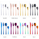 Stainless Steel Dinnerware 24 pcs Black Cutlery Set Fork Spoon Knife Set Western Tableware Party Table Utensils Home