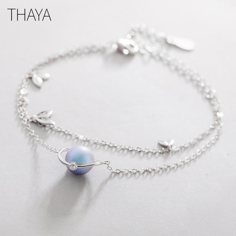 Thaya Sommernachtstraum Design 'Armbänder s925 Silber Armband weiblich Fantasy Stil eleganter zierlicher Freundschaftsschmuck