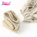 Lydia para mujer, tejido rizado sintético, 3 paquetes/lote, 18 "-22", Color natural, mechones de cabello ondulado gris plateado, extensiones de cabello Jerry Curl