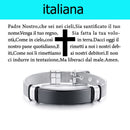 Vnox Laser Christian Lord's Prayer Cross Pulsera Hombres Ruso Español Hebreo Regalo Personalizado