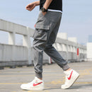 New Harajuku Cotton Multi-Pockets Style Fashion Cargo Pants Men Autumn Hip Hop Streetwear Casual Elastic Trousers Camo