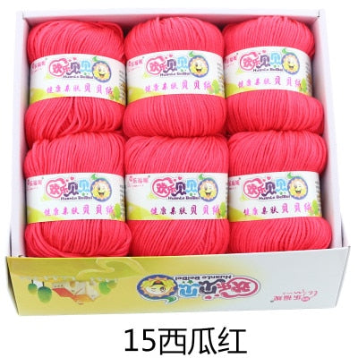 6balls/lot 73 Colors Milk Cotton Yarn Baby Wool Yarn DIY Knitting Children Sweater Hat Hand Knitted Yarn Knit Blanket Crochet