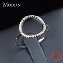 Classic Fashion Hollow out Hoop Sparkling White And Rose Ring Cubic Zirconia Jewelry Real Solid 925 Sterling Silver Rings