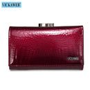 VICKAWEB Mini Women Purses Alligator Hasp Ladies Wallets Purse Woman Fashion Short Genuine Leather Wallet Women Small Wallet