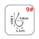 W.P.E Brand 1 pack Fishing Hook Size 7#-15# Barbed Hook High-Carbon Steel Single Circle Carp Fishhook Jig Tackle Accessories